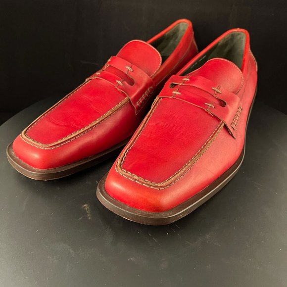 Striking Men's Red Donald J. Pliner Loafers size 12M - Picture 1 of 8